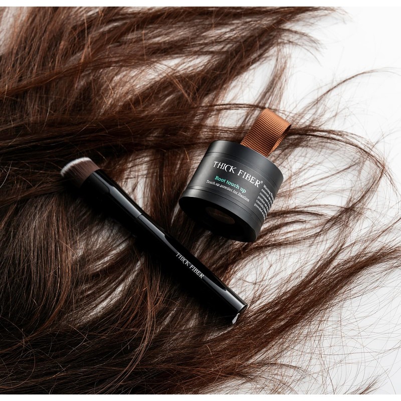 Thick Fiber Root Touch Up Powder, Medium Brown - Water