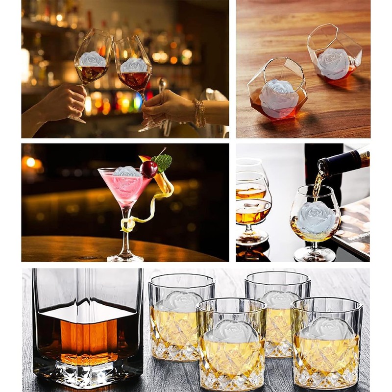 Ice Cube Tray, Rose Flower, Large Ice Ball Maker, Includes
