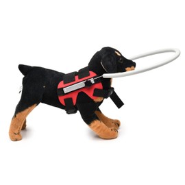 Dog Walking Ring Harness, Safety Blind Dog Guiding Device, Bumpers for Blind Dogs, Adjustable Pet Ring for Blind Dogs Red Medium