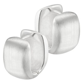 Vinani CJJ Hoop Earrings U Shape Matte 925 Sterling Silver, Sterling Silver, No Gemstone