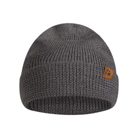 DANISH ENDURANCE Merino beanie for Men and Women, with Recycled Polyester, Classic Unisex Hat, Soft, Warm, Stretchy, Sustainable - gray