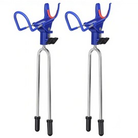 VEAGINS 2 Pack Fishing Rod Holders, Rod Holders for Boat and Ground, Adjustable Fishing Pole Holders, Essential Fishing Gear and Equipment