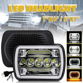 Unbranded Pair 7x6" 5x7''LED Headlights HI-Lo For Chevy C1500 C2500 C3500 Suburban pickup