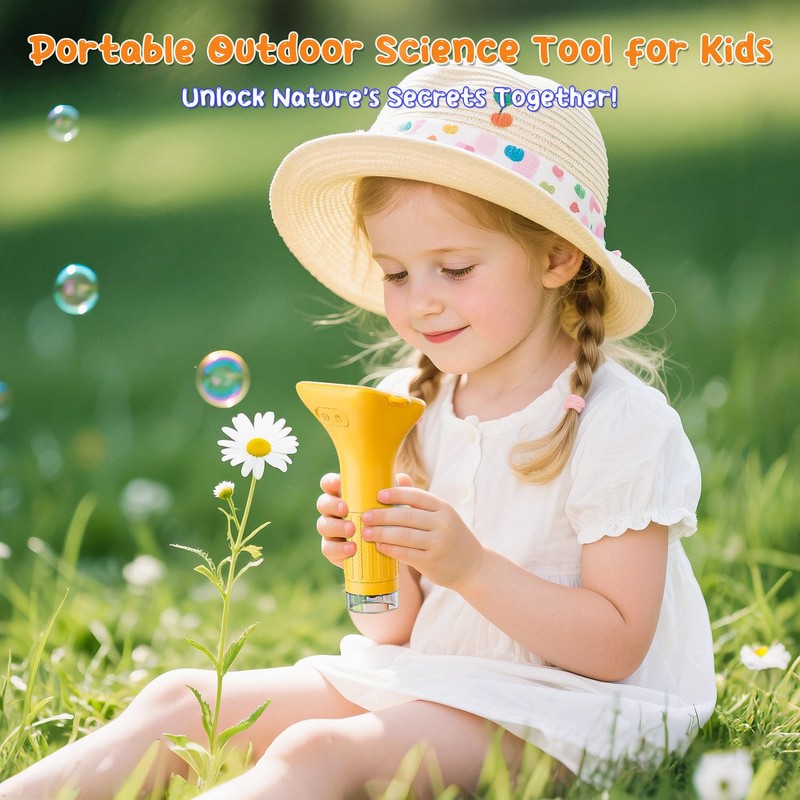 SKYBASIC Digital Microscope for Kids, 2" Screen 1000X Handheld Microscope