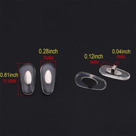 Glasses Nose Pad Eyeglass Metal Support Nose Pad Silicone Nose Pad Anti Slip Push-in Glasses Support Nose Pad 3 Pairs
