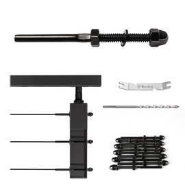 Muzata 10Pack Black Cable Railing Kit Hand Swage Threaded Stud Tensioner for 1/8" Cable for 2x2 Metal Post Deck Stair Cable Railing Hardware Terminal T316 Stainless Steel Marine Grade CR23