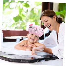 3pcs Cartoon Children's Bathing Shower Cap Children Shower Hats Waterproof Shower Hat Multi-functional Bath Caps Kids Bathing Hat Girls Swim Cap Has Toddler Peva Water Proof Tub