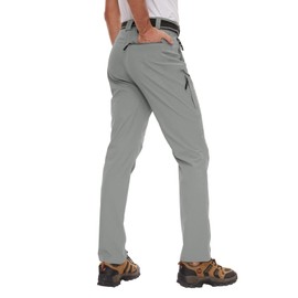 SEVEGO 30"/32"/34"/36" Inseam Men's Tall Hiking Pants Quick Dry Outdoor Waterproof Fishing Cargo Pants with Belt 5 Pockets 36" Light Green L