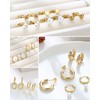 Hypoallergenic Gold Stud Hoop Earrings for Women Lightweight Small 14K