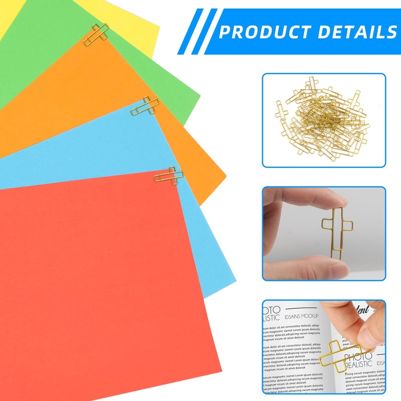 50 PCS Gold Cross Bible Paper Clips - Dual-Purpose Journaling