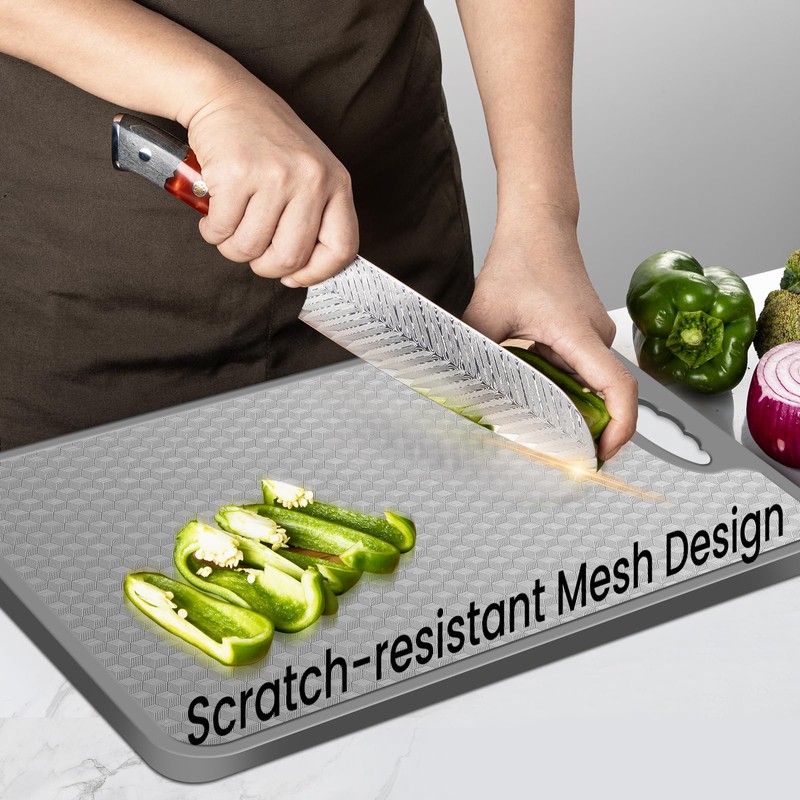 KimiDitt Stainless Steel Cutting Board, Double Sided Cutting Board with