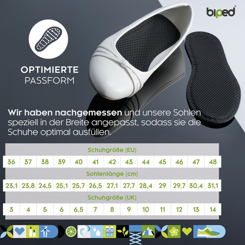 biped 2 Pair Activated Carbon Soles - Highly Effective -