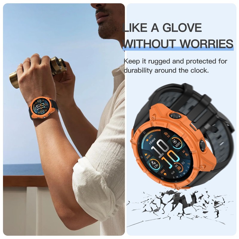 OVERSTEP Case Cover Compatible with Garmin Fenix 8 47mm Solar,Soft