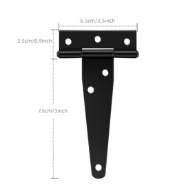 HuYiGGZ 4 Pack T Hinges 3 Inch Door Barn Gates Hinges Black Garden Gate Shed Hinges Heavy Duty Metal T Strap Tee Hinge with Screw for Wooden Shed Gates Barn Windows
