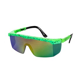 WILBERS & WILBERS - Glasses 80s Retro Ski Goggles for Men and Women Green, neon green