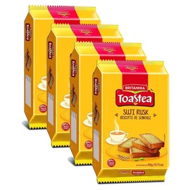 BRITANNIA Toastea Suji Rusk 10.75oz (305g) - Biscotte De Semoule - Crispy Tea Time Snack - Crispy Crunchy Toast (Pack of 4)