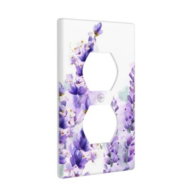 Indokyeyqaz 1 Gang Duplex Device Receptacle Wall Plates, Lavender Electrical Outlet Covers Decorative Electric Receptacle Plug Covers For Bedroom Bathroom Kitchen Home Decor