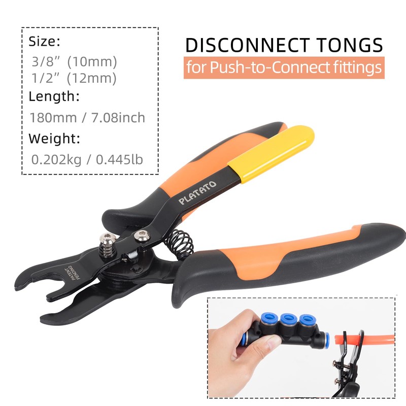 PLATATO Push to Connect Fittings Disconnect Tool Air Line Removal