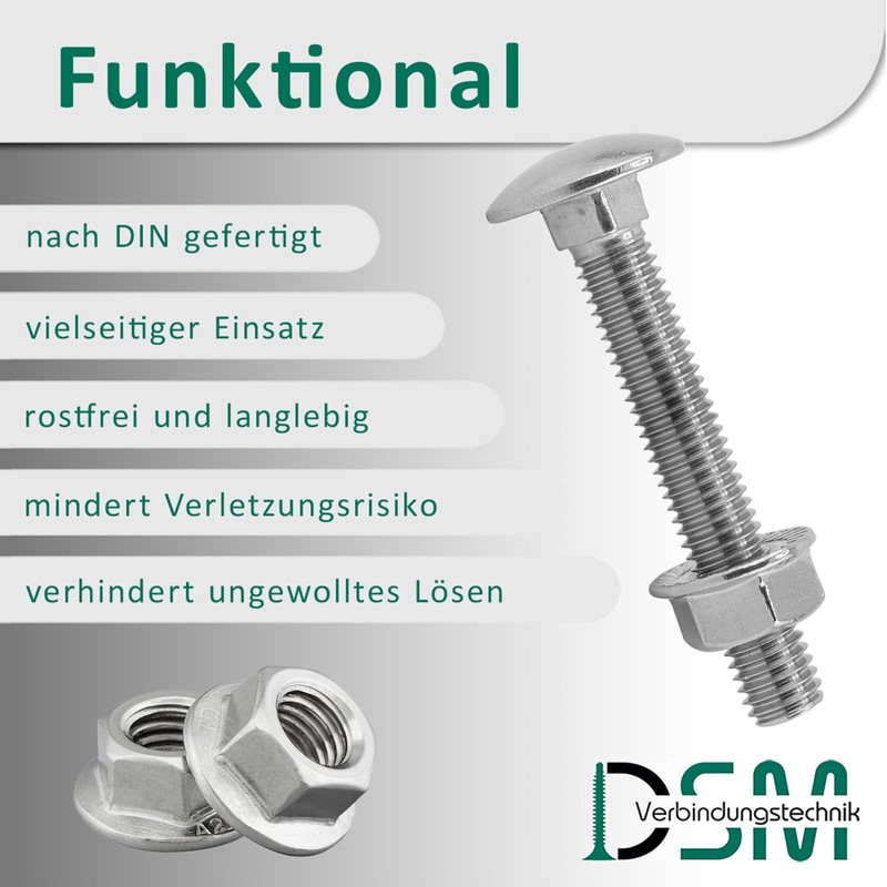 DSM - Carriage Bolts M6 x 35 mm DIN 603