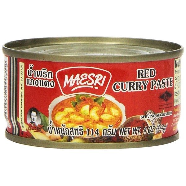 Maesri Thai Red Curry Paste - 4 oz (Pack of 16)