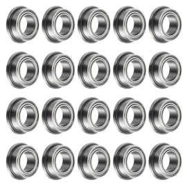 uxcell FR156ZZ Flanged Ball Bearing, 20pcs 3/16" x 5/16" x 1/8" Chrome Steel Double Shielded ABEC1 Flange Bearings