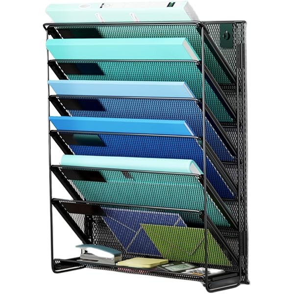 Kuntine.B 7-Tier Hanging File Organizer Vertical Wall File Organizer Wall