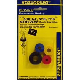 Eazypower 81195 Stayzon Magnetic Screw Holders, 3/16-inch, 1/4-inch, 5/16-inch, 7/16-inch, (1 set per Pack)