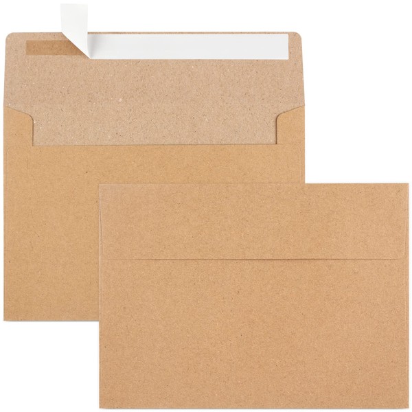 Paquete de 50 sobres de papel kraft café, sobres de