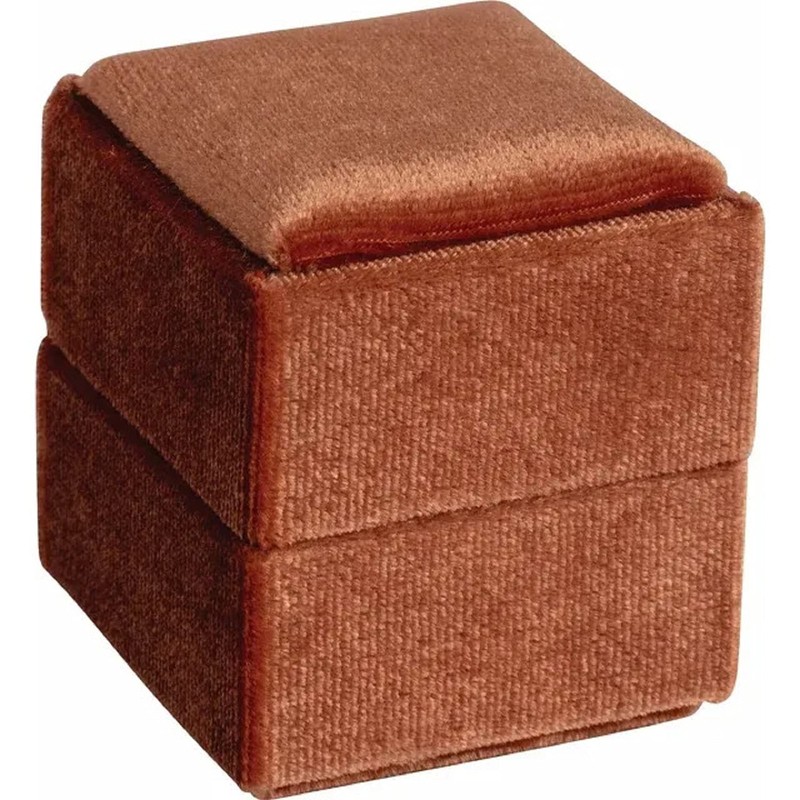 Eliana and Eli Madison Rust Velvet Ring Box (Silver)