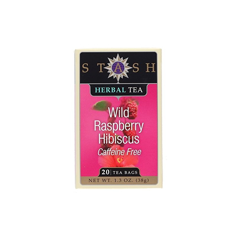 Stash Tea Wild Raspberry Hibiscus tea - 20 Count (Pack