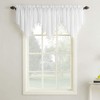 ANCLLO 3 Panels White Crushed Texture Sheer Voile Beaded Rod