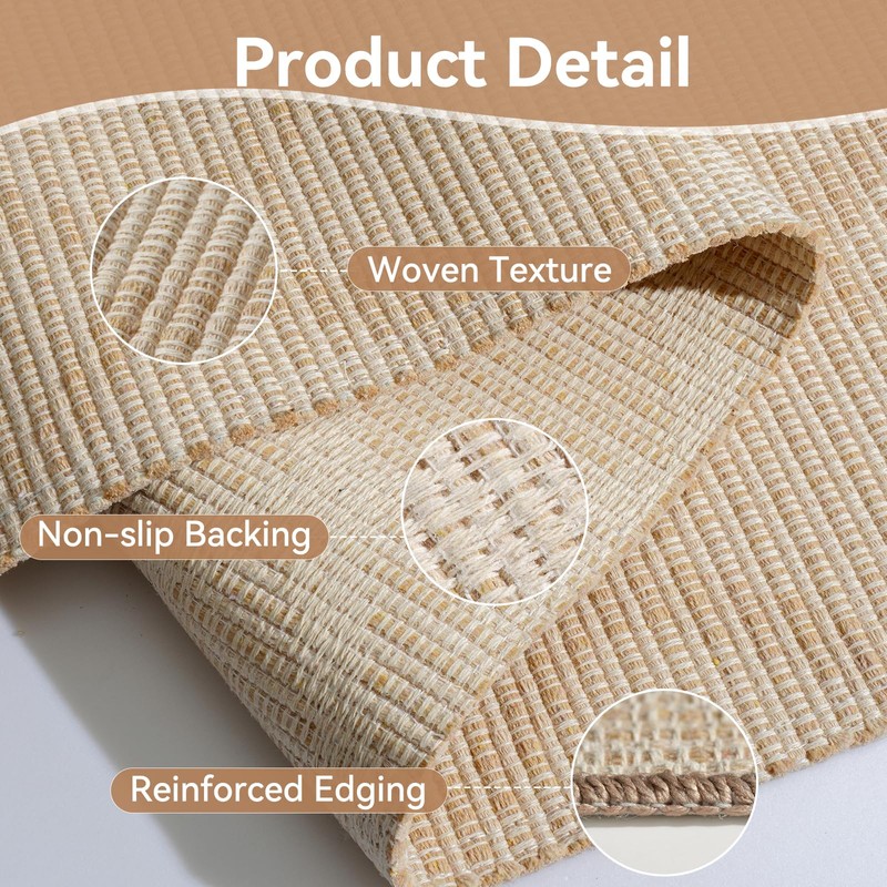 QiCaiJia 2x4 Entryway Area Rugs, Washable Kitchen Rug, Low-Pile Small