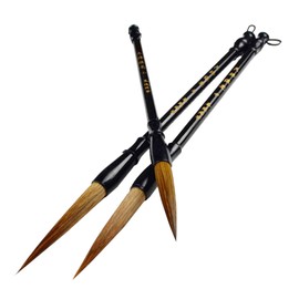 ZEALMAX Medium Small 3 PCS Excellent Chinese Caligraphy Brush, Long Hair Point Kanji Japanese Sumi Brush for Drawing & Caligraphy