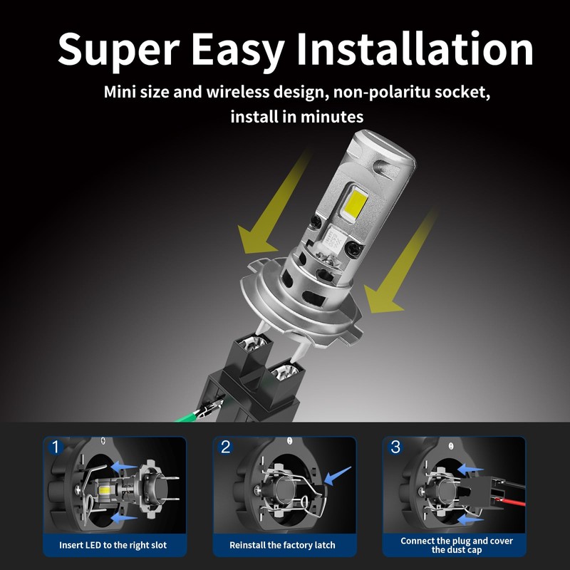 rimthin H7 Bulbs Fog Lights, 6000K Cool White Super Bright