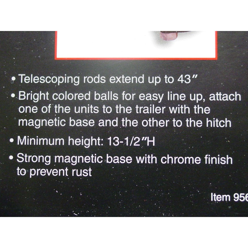 Haul Master Magnetic Trailer Ball Hitch Back-Up Alignment Kit Telescoping