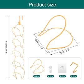 uxcell Hat Rack Hanger Holder Organizer, 10pack Baseball Cap Closet Display Hook, Over Door Wall Mounted Cap Holder for Wigs Scarves Handbags Towels Clothes Ties, Yellow