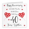 Hunts England - 40th Wedding Anniversary Card - 40 Years