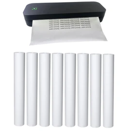 8 rolls (about 200 pages), A4, BPS free, thermal printer paper, BPA free. For aixiqee, IOOIOO, GUTHERREN, minzhi, Peripage, Munbyn, Jadens, Hprt, Phomemo, and other thermal printers(lasting 3 years)