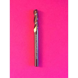 MOLZA TOOL CARBIDE BALL NOSE END MILL 1/4" ALUMINUM 3/4" LOC 3 FLUTE 3" OAL 37 DEG HELIX