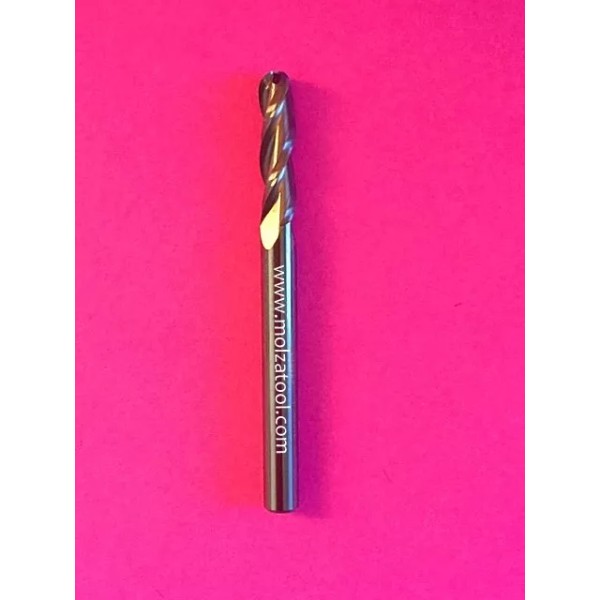 MOLZA TOOL CARBIDE BALL NOSE END MILL 1/4" ALUMINUM 3/4"