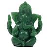 Lord Ganesh Statues - Dark Green Jade Ganesh Idol Figurine