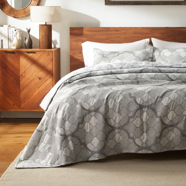 SLEEP ZONE Quilt Set Full/Queen Size Jacquard Quilt Ultra Soft