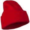 12 Inch Long Knitted Beanie - Red OSFM