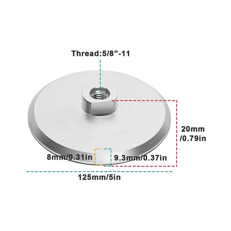Create idea 1PC 5inch/125mm Aluminum Backer Pad Diamond Polishing Pads