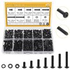 365 Pieces M4 Screws Nuts Washers Set Black, Sutemribor M4
