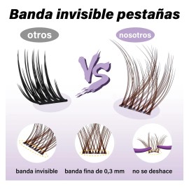 Extensiones De Pestañas Marrón Kit Raíces Invisibles Bq Lash