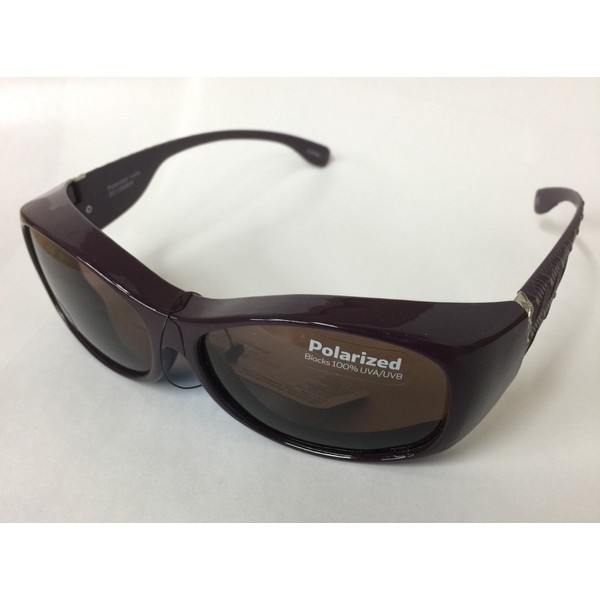 Solar Shield Fits Over Sunglasses Purple Large Polarized 06382