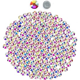 Hotfix Flatback Rhinestones for Crafts - Glass AB Round Crystals Gems for Clothes Shoes Bag DIY Decoration (SS20/4.8MM/1440pcs)