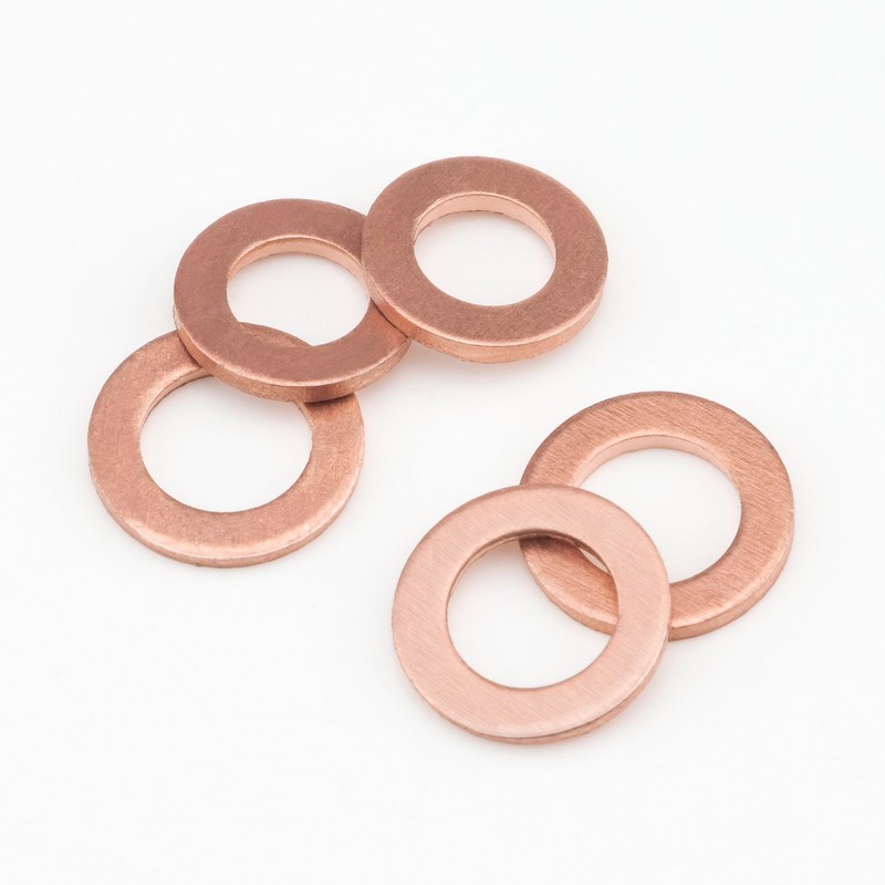 Sutemribor 150PCS 8 Sizes Copper Metric Sealing Washers Flat Washers