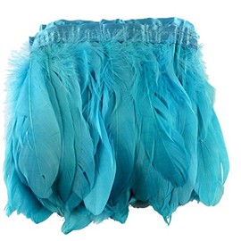 Sowder Duck Goose Feather Trim Fringe 2 Yards(Turquoise)